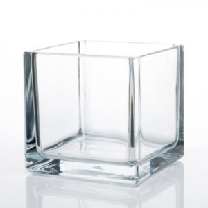 Glass Square Vase Small 8Cm