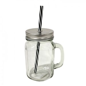 Mason Jar With Straw 450Ml