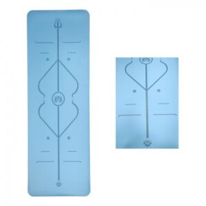 Yoga Mat Flower Design Royal blue 183Cm