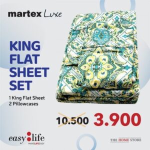 Martex Luxe King Flat Bedsheet Set Green