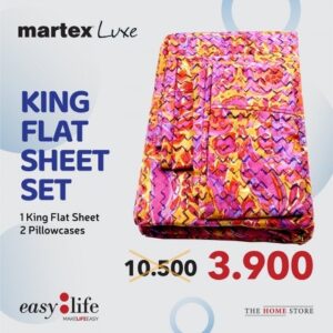 Martex Luxe King Flat Bedsheet Set Colored